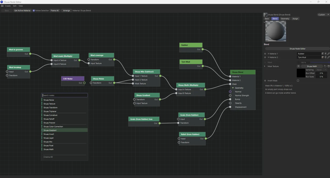 Node editor, Shuaa Renderer